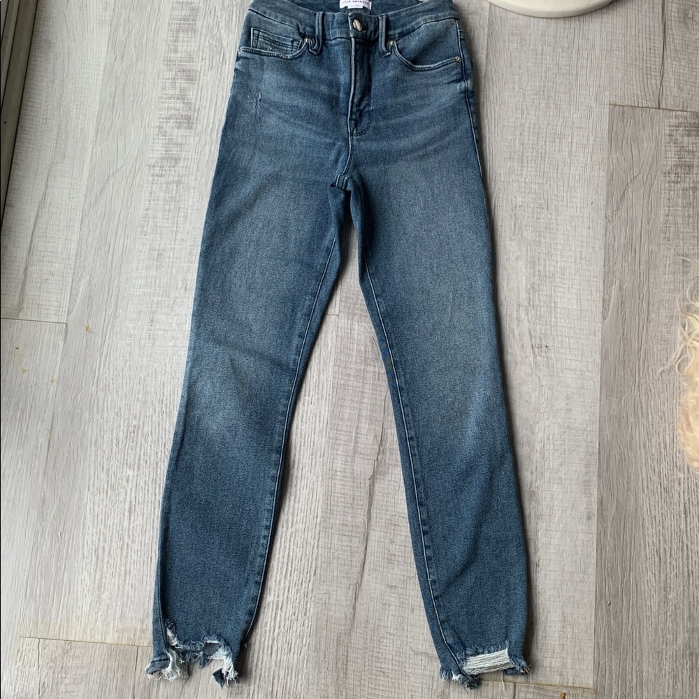 Good American Dark Blue Cropped Jeans, 👖 0/25.